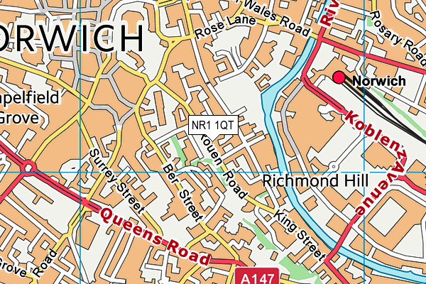 NR1 1QT map - OS VectorMap District (Ordnance Survey)