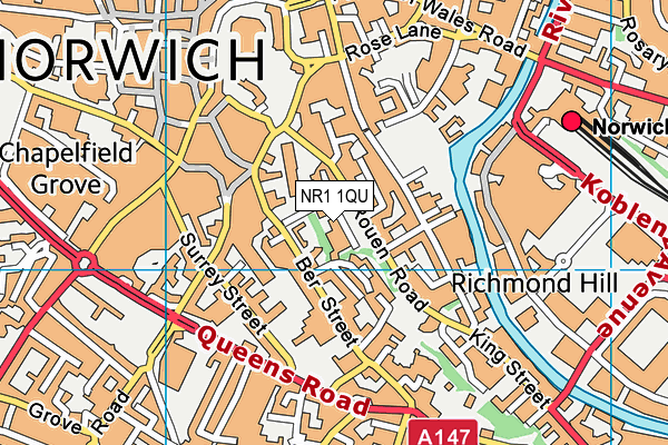 NR1 1QU map - OS VectorMap District (Ordnance Survey)