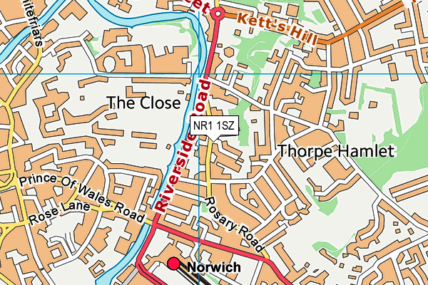 NR1 1SZ map - OS VectorMap District (Ordnance Survey)