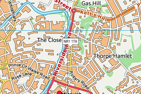 NR1 1TA map - OS VectorMap District (Ordnance Survey) NR1 1TA map - OS VectorMap District (Ordnance Survey)