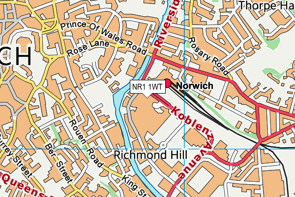 NR1 1WT map - OS VectorMap District (Ordnance Survey)