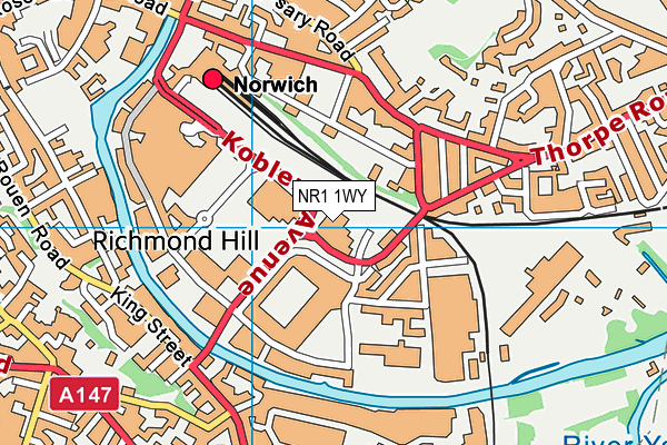 NR1 1WY map - OS VectorMap District (Ordnance Survey)