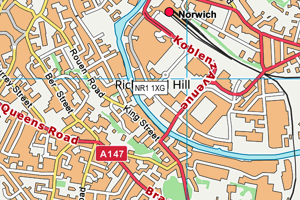 NR1 1XG map - OS VectorMap District (Ordnance Survey)