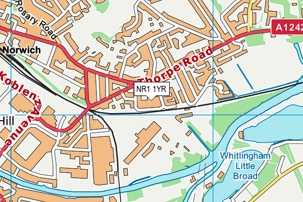 NR1 1YR map - OS VectorMap District (Ordnance Survey) NR1 1YR map - OS VectorMap District (Ordnance Survey)