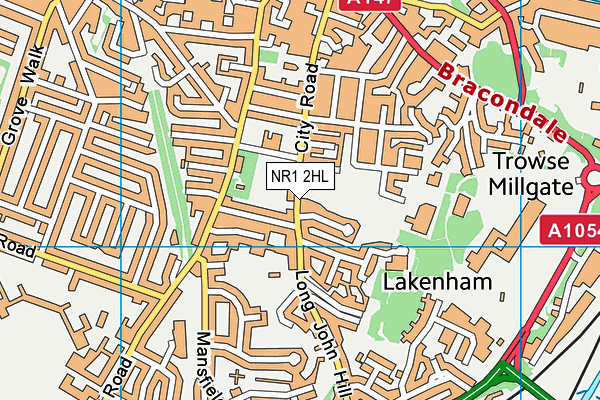 NR1 2HL map - OS VectorMap District (Ordnance Survey)