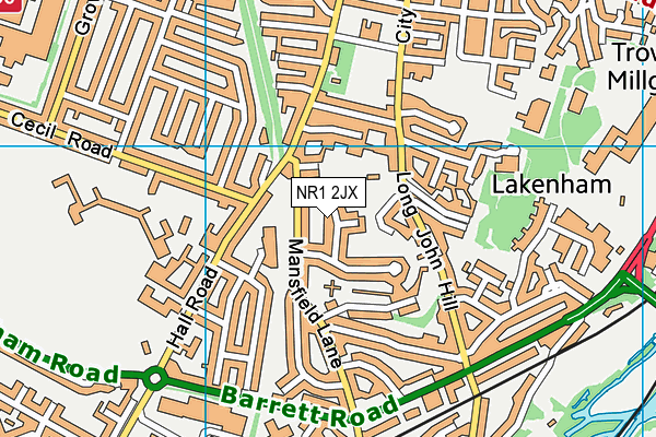 NR1 2JX map - OS VectorMap District (Ordnance Survey)