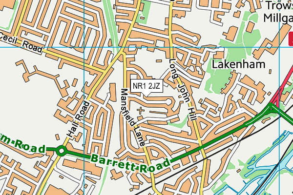 NR1 2JZ map - OS VectorMap District (Ordnance Survey) NR1 2JZ map - OS VectorMap District (Ordnance Survey)