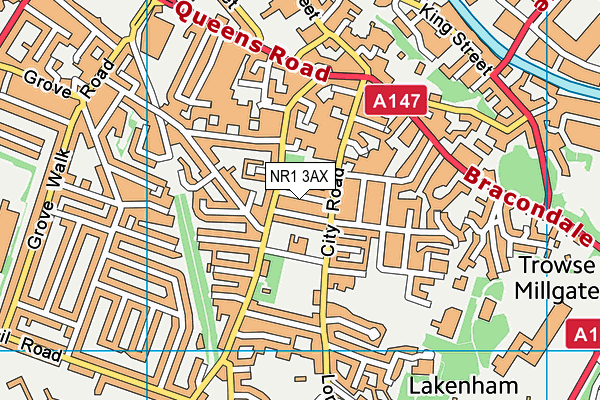 NR1 3AX map - OS VectorMap District (Ordnance Survey) NR1 3AX map - OS VectorMap District (Ordnance Survey)
