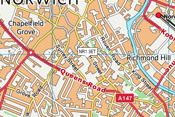 NR1 3ET map - OS VectorMap District (Ordnance Survey) NR1 3ET map - OS VectorMap District (Ordnance Survey)