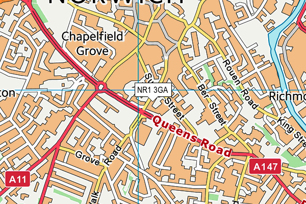 NR1 3GA map - OS VectorMap District (Ordnance Survey) NR1 3GA map - OS VectorMap District (Ordnance Survey)
