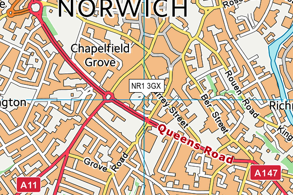 NR1 3GX map - OS VectorMap District (Ordnance Survey) NR1 3GX map - OS VectorMap District (Ordnance Survey)