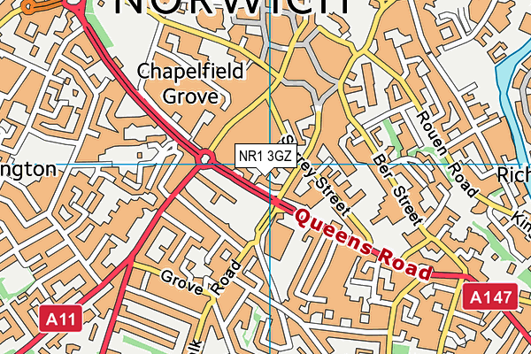 NR1 3GZ map - OS VectorMap District (Ordnance Survey) NR1 3GZ map - OS VectorMap District (Ordnance Survey)