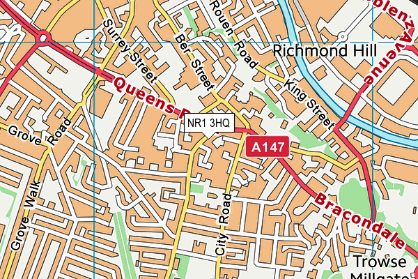 NR1 3HQ map - OS VectorMap District (Ordnance Survey)