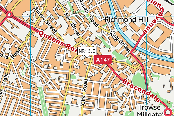 NR1 3JE map - OS VectorMap District (Ordnance Survey)