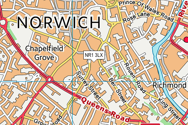 NR1 3LX map - OS VectorMap District (Ordnance Survey) NR1 3LX map - OS VectorMap District (Ordnance Survey)
