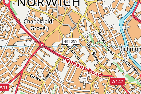 NR1 3NY map - OS VectorMap District (Ordnance Survey)