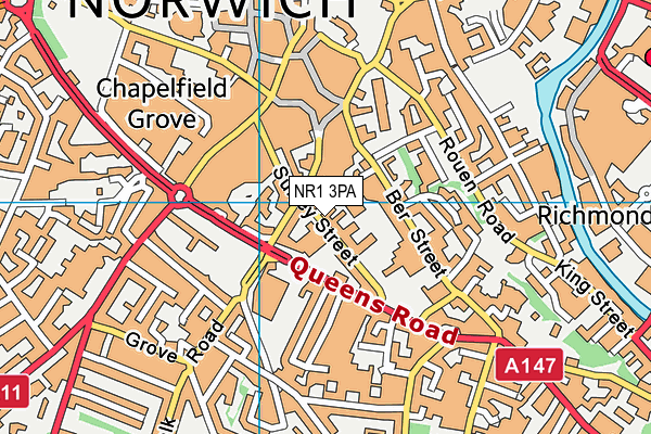 NR1 3PA map - OS VectorMap District (Ordnance Survey) NR1 3PA map - OS VectorMap District (Ordnance Survey)