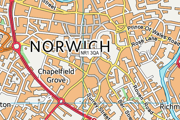 NR1 3QA map - OS VectorMap District (Ordnance Survey) NR1 3QA map - OS VectorMap District (Ordnance Survey)