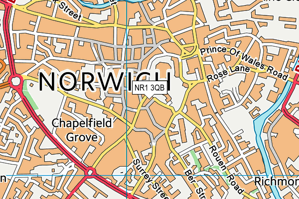 NR1 3QB map - OS VectorMap District (Ordnance Survey) NR1 3QB map - OS VectorMap District (Ordnance Survey)