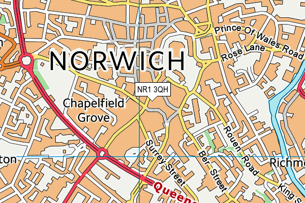NR1 3QH map - OS VectorMap District (Ordnance Survey) NR1 3QH map - OS VectorMap District (Ordnance Survey)