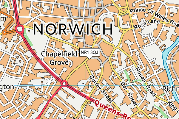NR1 3QJ map - OS VectorMap District (Ordnance Survey) NR1 3QJ map - OS VectorMap District (Ordnance Survey)