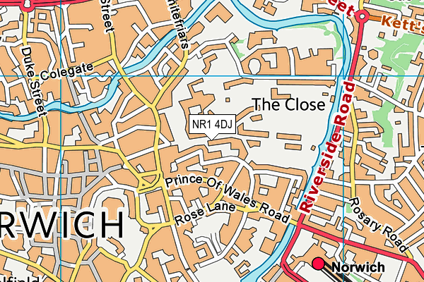NR1 4DJ map - OS VectorMap District (Ordnance Survey)