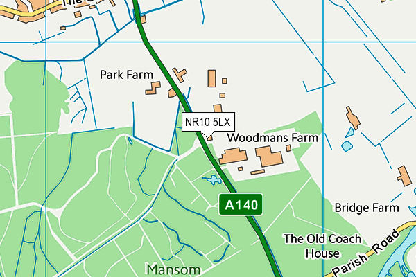 NR10 5LX map - OS VectorMap District (Ordnance Survey)