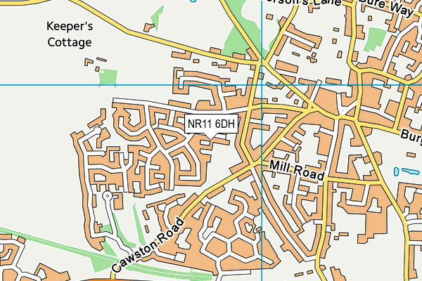 NR11 6DH map - OS VectorMap District (Ordnance Survey) NR11 6DH map - OS VectorMap District (Ordnance Survey)