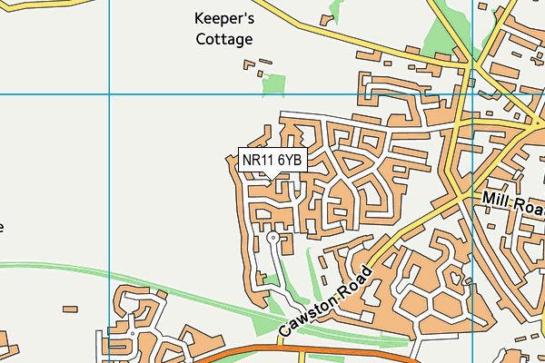 NR11 6YB map - OS VectorMap District (Ordnance Survey) NR11 6YB map - OS VectorMap District (Ordnance Survey)