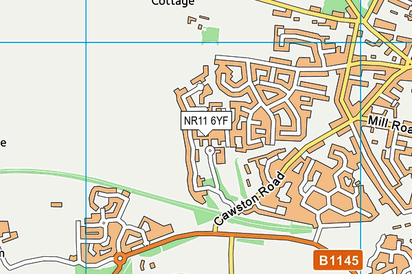 NR11 6YF map - OS VectorMap District (Ordnance Survey) NR11 6YF map - OS VectorMap District (Ordnance Survey)
