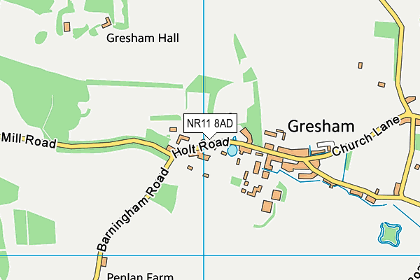 NR11 8AD map - OS VectorMap District (Ordnance Survey)