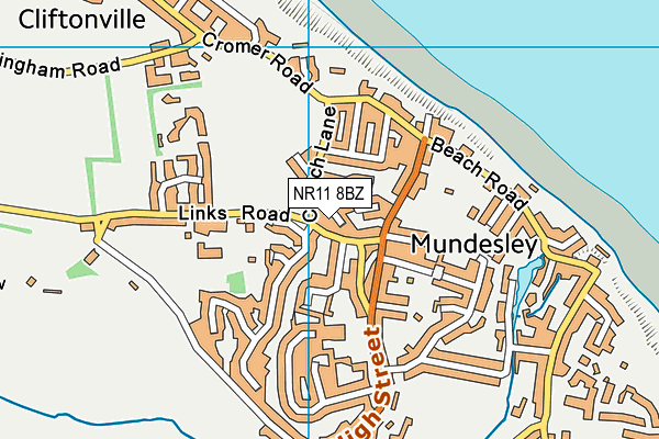 NR11 8BZ map - OS VectorMap District (Ordnance Survey)
