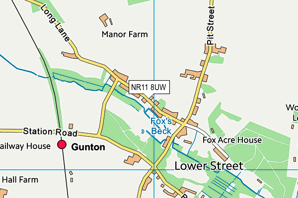 NR11 8UW map - OS VectorMap District (Ordnance Survey)