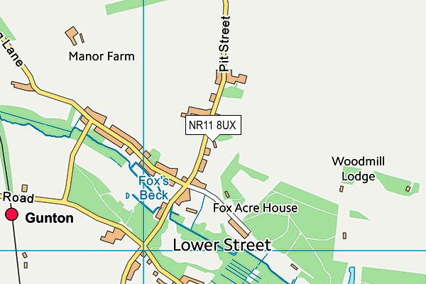 NR11 8UX map - OS VectorMap District (Ordnance Survey)
