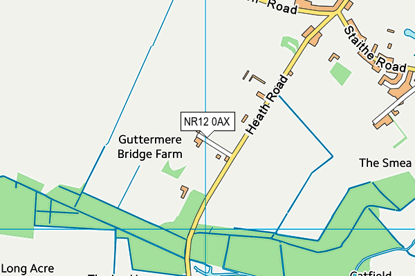 NR12 0AX map - OS VectorMap District (Ordnance Survey)