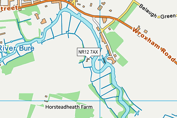 NR12 7AX map - OS VectorMap District (Ordnance Survey) NR12 7AX map - OS VectorMap District (Ordnance Survey)