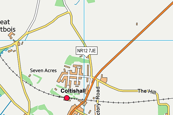 NR12 7JE map - OS VectorMap District (Ordnance Survey) NR12 7JE map - OS VectorMap District (Ordnance Survey)