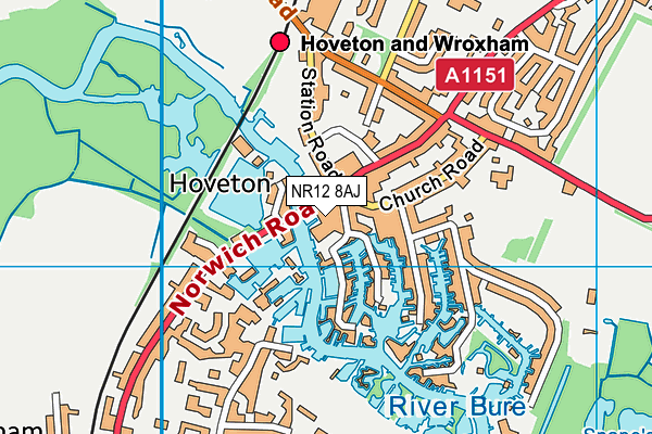 NR12 8AJ map - OS VectorMap District (Ordnance Survey) NR12 8AJ map - OS VectorMap District (Ordnance Survey)