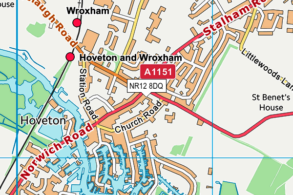 NR12 8DQ map - OS VectorMap District (Ordnance Survey) NR12 8DQ map - OS VectorMap District (Ordnance Survey)