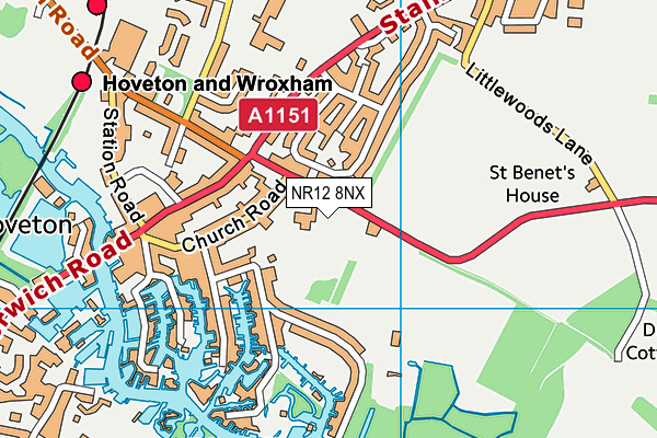 NR12 8NX map - OS VectorMap District (Ordnance Survey) NR12 8NX map - OS VectorMap District (Ordnance Survey)