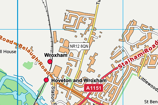 NR12 8QN map - OS VectorMap District (Ordnance Survey)