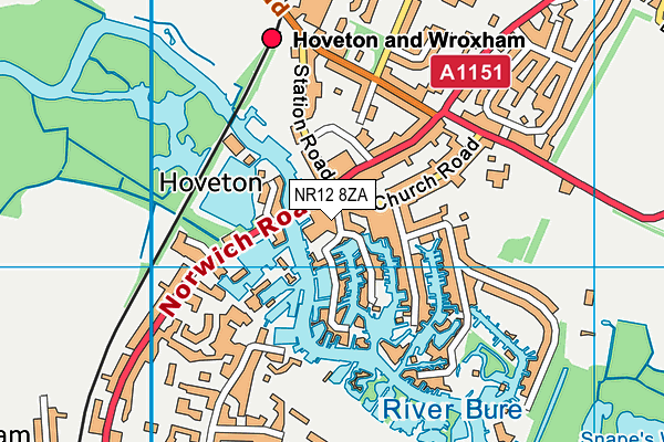 NR12 8ZA map - OS VectorMap District (Ordnance Survey) NR12 8ZA map - OS VectorMap District (Ordnance Survey)
