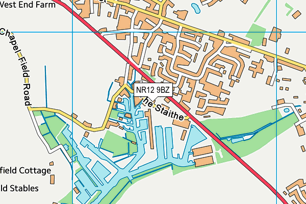 NR12 9BZ map - OS VectorMap District (Ordnance Survey) NR12 9BZ map - OS VectorMap District (Ordnance Survey)