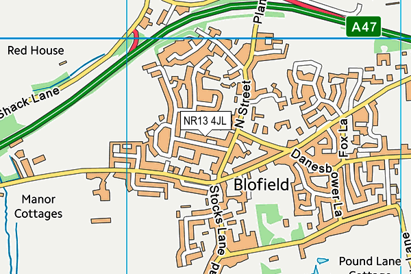 NR13 4JL map - OS VectorMap District (Ordnance Survey) NR13 4JL map - OS VectorMap District (Ordnance Survey)