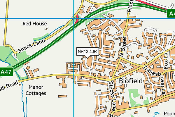 NR13 4JR map - OS VectorMap District (Ordnance Survey) NR13 4JR map - OS VectorMap District (Ordnance Survey)