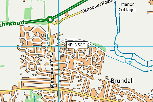 NR13 5QG map - OS VectorMap District (Ordnance Survey) NR13 5QG map - OS VectorMap District (Ordnance Survey)