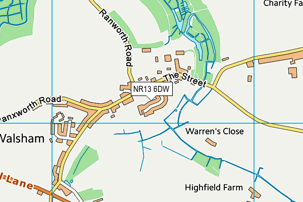 NR13 6DW map - OS VectorMap District (Ordnance Survey) NR13 6DW map - OS VectorMap District (Ordnance Survey)