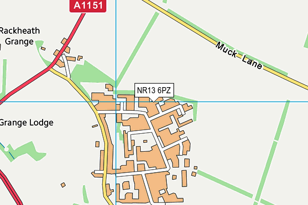 NR13 6PZ map - OS VectorMap District (Ordnance Survey) NR13 6PZ map - OS VectorMap District (Ordnance Survey)
