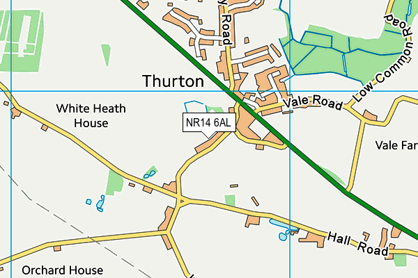 NR14 6AL map - OS VectorMap District (Ordnance Survey)