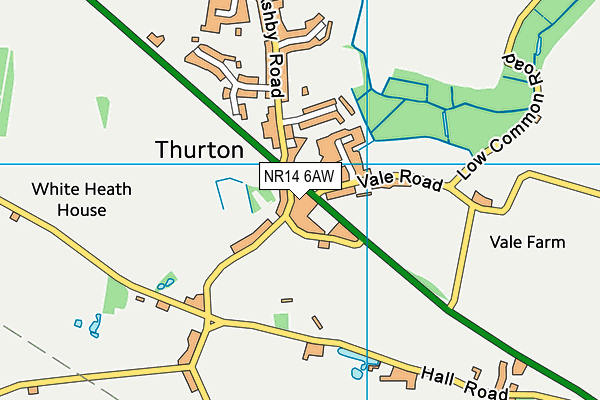 NR14 6AW map - OS VectorMap District (Ordnance Survey) NR14 6AW map - OS VectorMap District (Ordnance Survey)